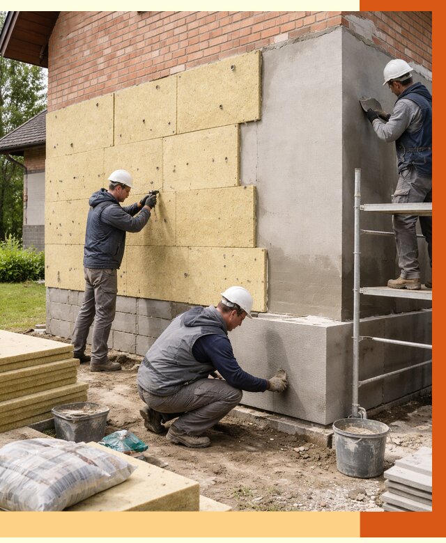 Утепление частного дома в Новокуйбышевске под ключ от 7682 руб/м2 — недорого | ТепломастерНвб