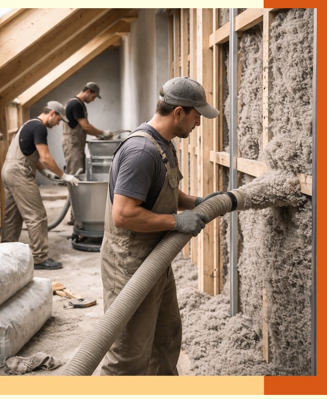 Утепление таунхауса эковатой в Новокуйбышевске от 2253 руб./м² — монтаж и задувка | ТепломастерНвб