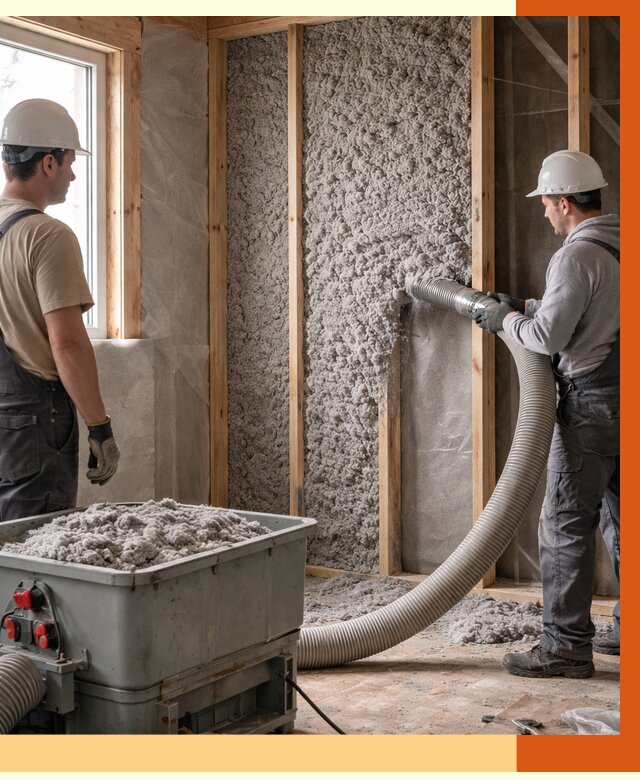 Утепление каркасного дома эковатой в Новокуйбышевске от 1844 руб. | ТепломастерНвб