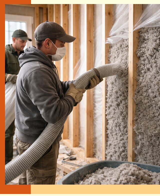 Утепление каркасного дома эковатой в Новокуйбышевске — качественно и надолго