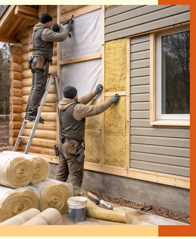 Утепление деревянного дома в Новокуйбышевске от 6350 руб./м2 — заказать работы | ТепломастерНвб