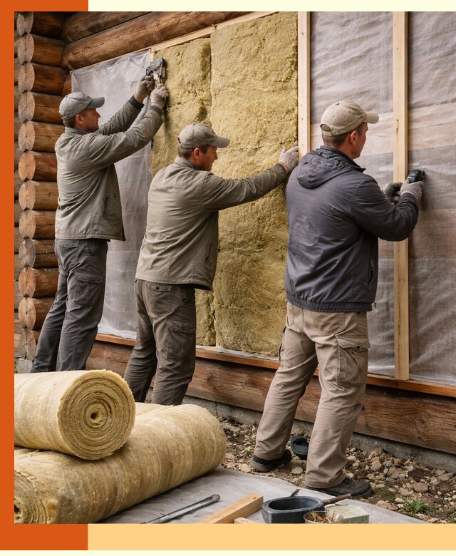 Утепление деревянного дома в Новокуйбышевске эффективными технологиями