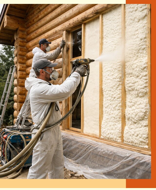 Утепление деревянного дома ППУ в Новокуйбышевске от 4302 руб/м2 | ТепломастерНвб — под ключ