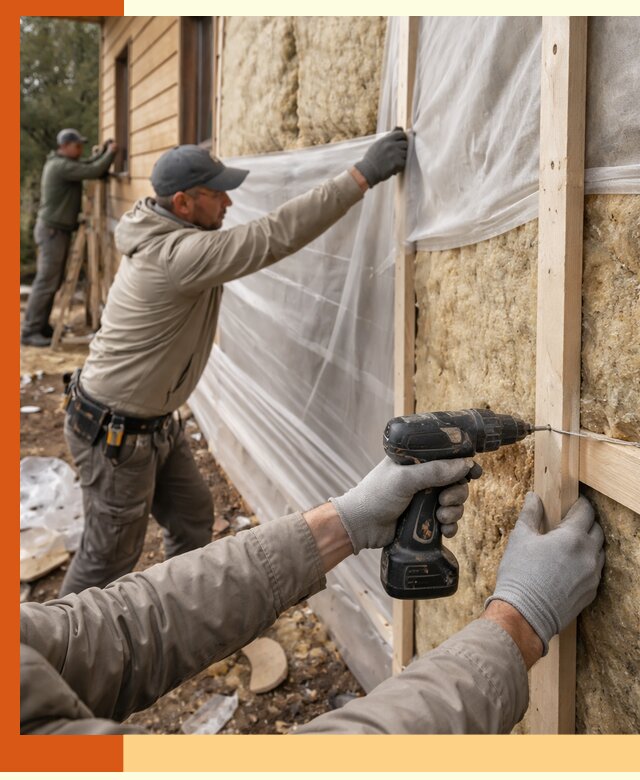 Утепление дома из бруса в Новокуйбышевске качественно и долговечно