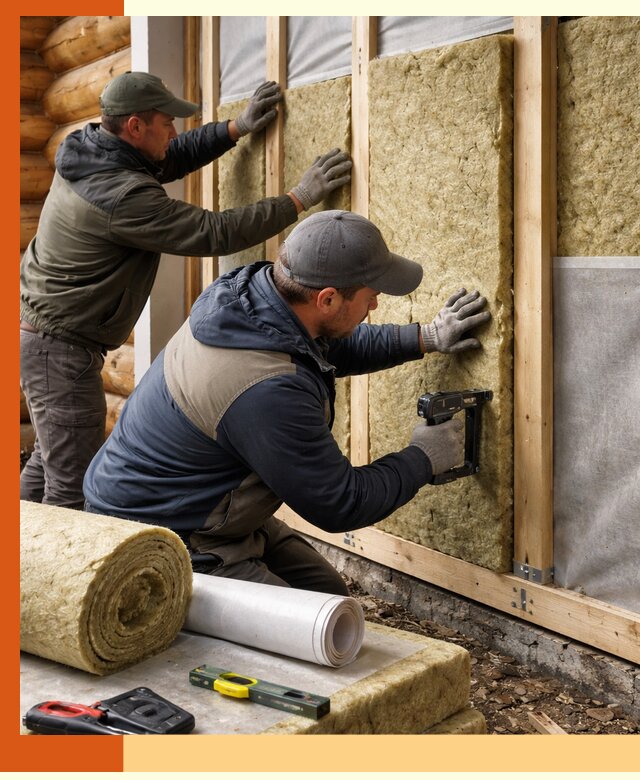 Утепление бревенчатого дома под ключ в Новокуйбышевске