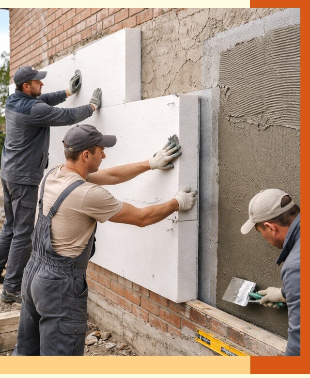 Утепление кирпичного дома в Новокуйбышевске от 4302 руб. под ключ | ТепломастерНвб