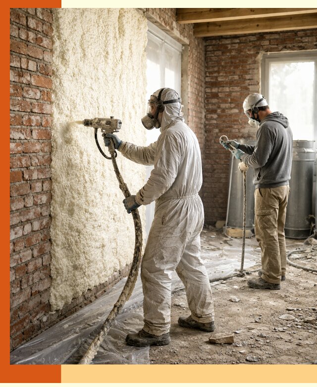 Утепление кирпичного дома пенополиуретаном в Новокуйбышевске