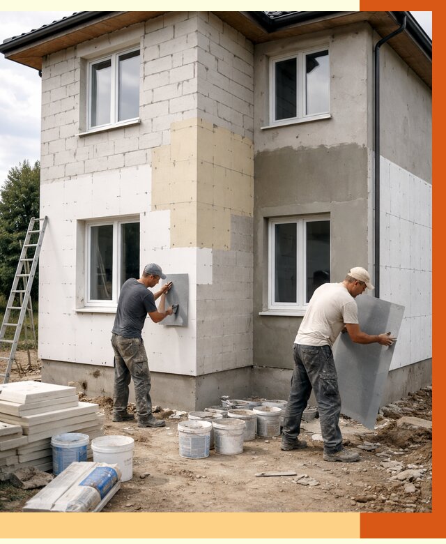 Утепление дома из газобетона в Новокуйбышевске от 4302 руб./м² — заказать у ТепломастерНвб