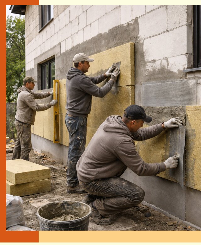 Утепление дома из газобетона в Новокуйбышевске качественно и долговечно
