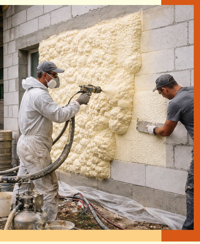 Утепление дома из газобетона ППУ в Новокуйбышевске от 4916 руб./м² под ключ | ТепломастерНвб