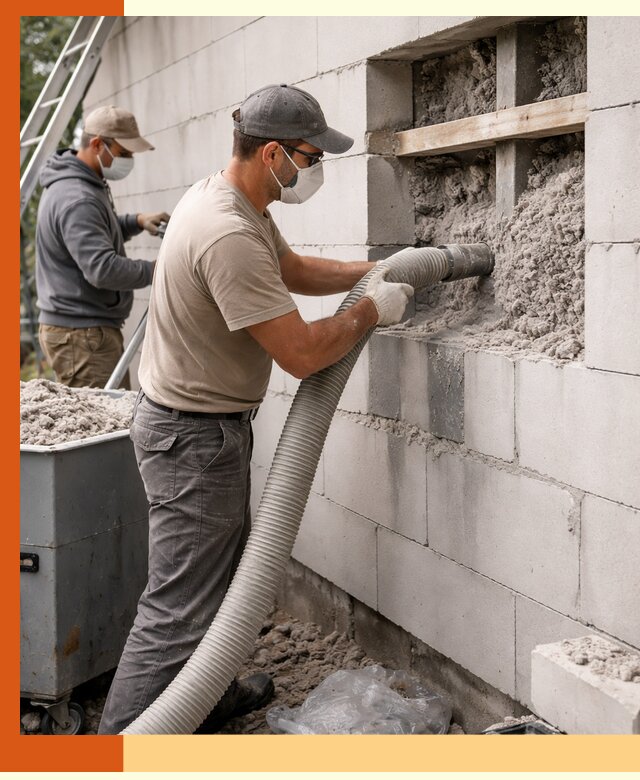 Утепление дома из газобетона эковатой в Новокуйбышевске