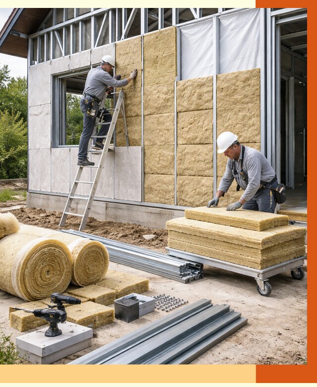 Утепление дома из ЛСТК в Новокуйбышевске от 5326 руб./м² — профессионально | ТепломастерНвб