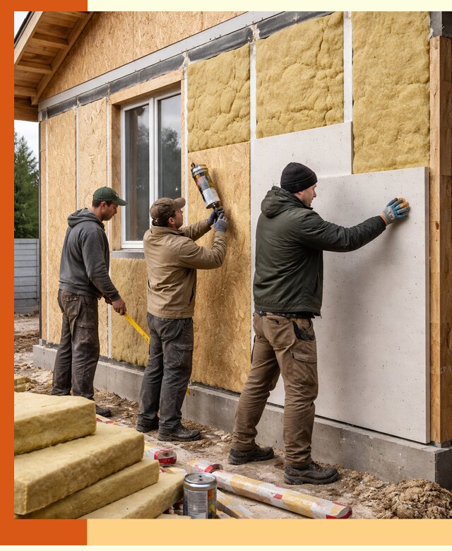 Профессиональное утепление дома из SIP-панелей в Новокуйбышевске