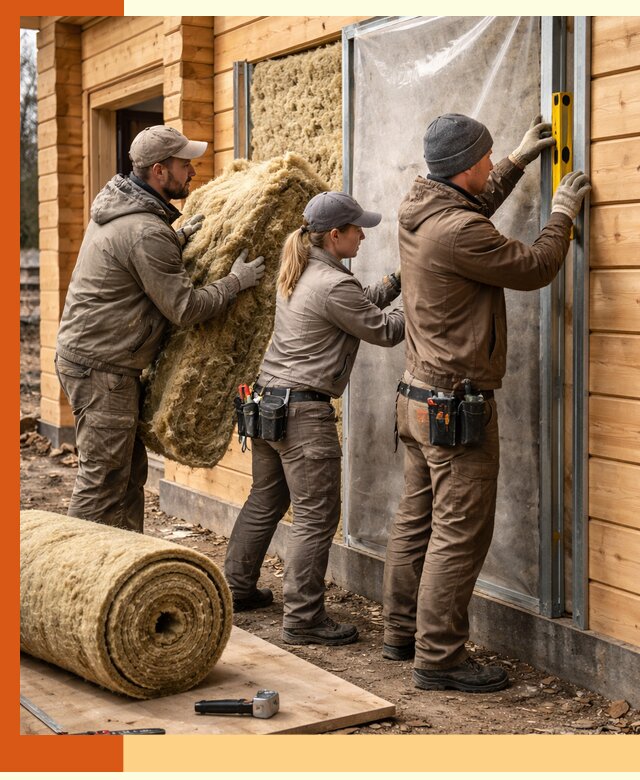 Утепление дома из двойного бруса в Новокуйбышевске качественно и надёжно