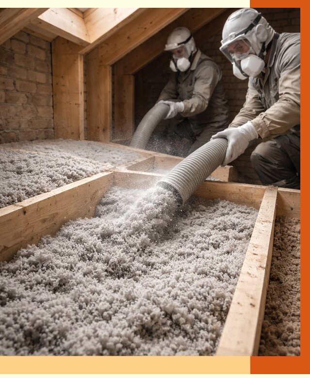 Утепление коттеджа эковатой в Новокуйбышевске от 2561 руб./м² — комплексная задувка и монтаж | ТепломастерНвб