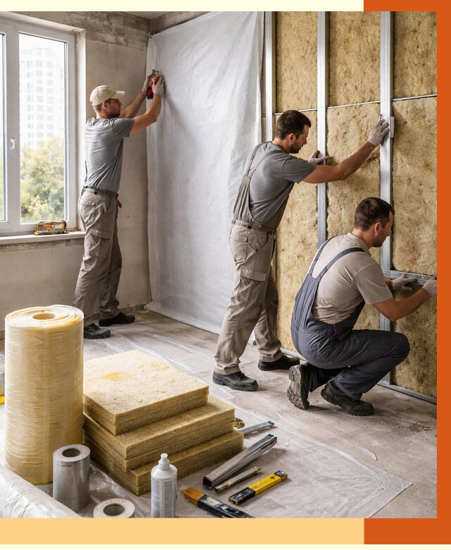 Утепление квартиры в Новокуйбышевске от 4609 руб/м2 — утеплить квартиру изнутри и снаружи | ТепломастерНвб