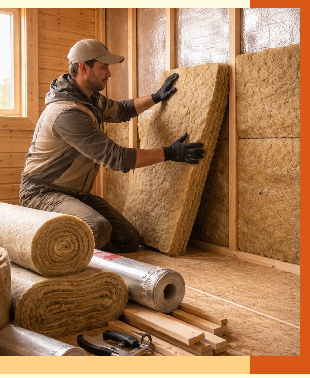 Утепление бани в Новокуйбышевске под ключ от 4609 руб./м2 — утеплить потолок, пол и стены | ТепломастерНвб