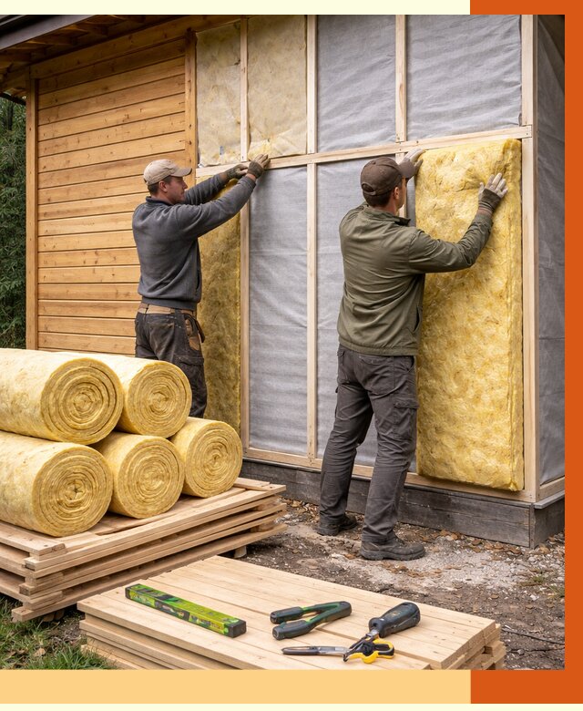 Утепление бани снаружи в Новокуйбышевске от 87057 руб. под ключ | ТепломастерНвб