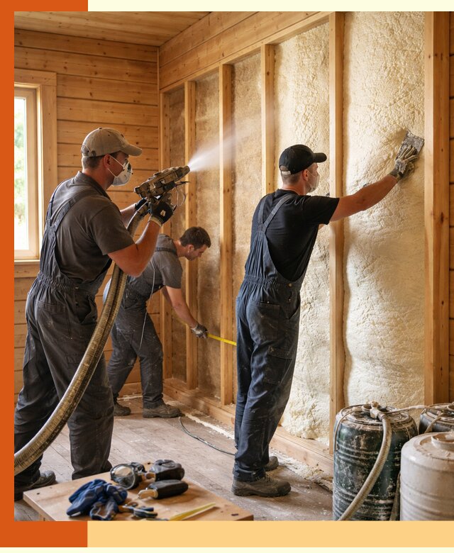 Утепление бани пенополиуретаном (ППУ) в Новокуйбышевске