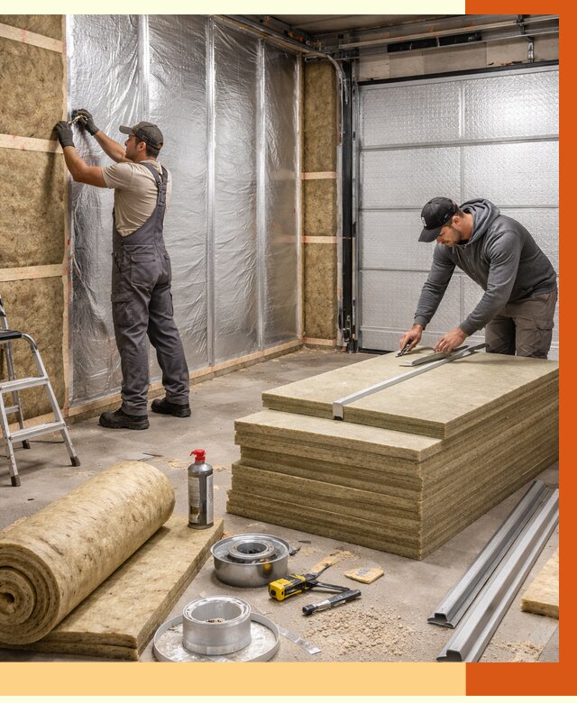 Утепление гаража в Новокуйбышевске от 4609 руб/м2 — комплексное утепление ворот и стен | ТепломастерНвб