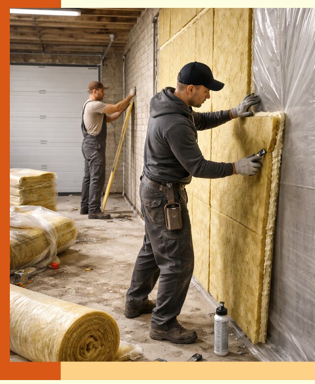 Утепление гаража под ключ в Новокуйбышевске — все виды теплоизоляции