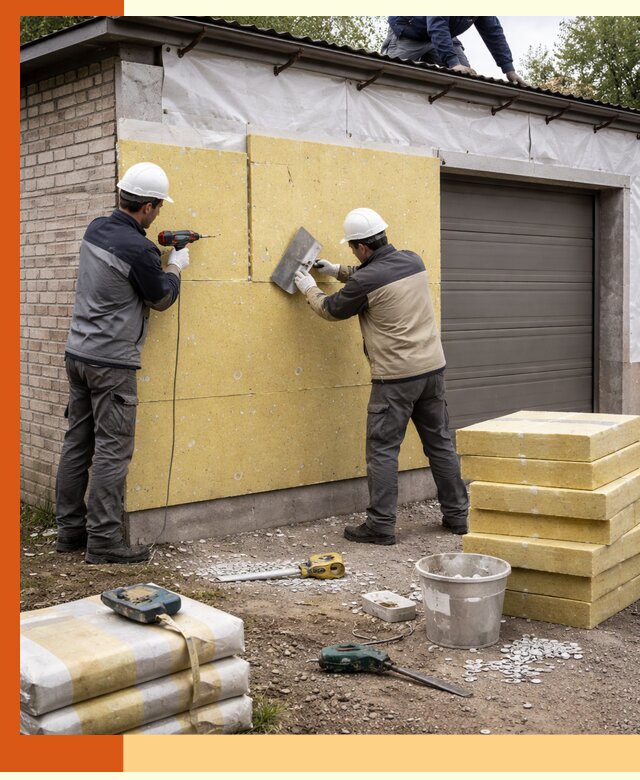 Утепление гаража снаружи в Новокуйбышевске качественно и надёжно