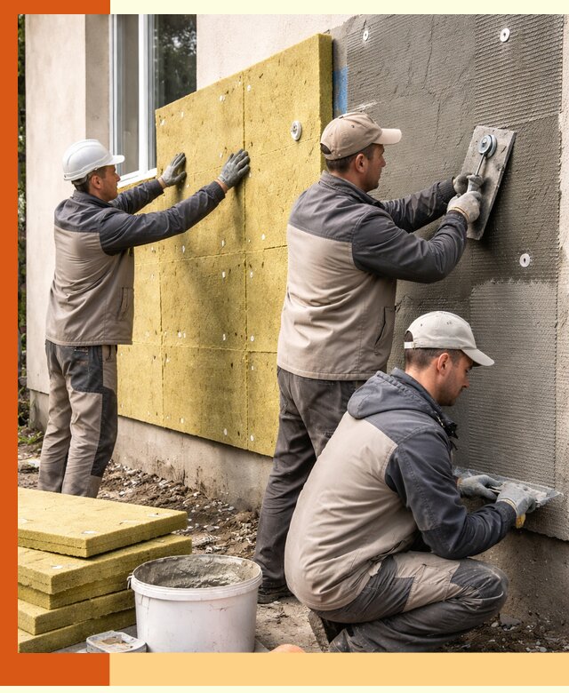 Утепление фасада под штукатурку в Новокуйбышевске — энергоэффективная технология