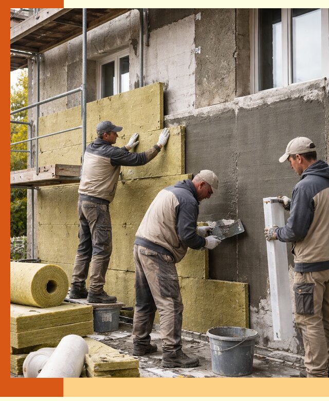 Утепление фасада зданий и домов в Новокуйбышевске