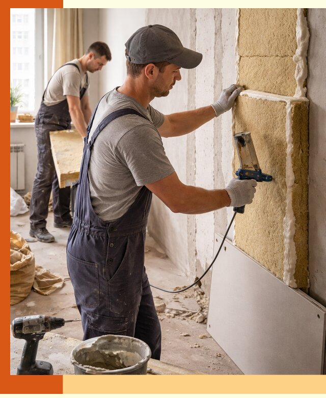 Утепление стен изнутри в Новокуйбышевске — качественно и эффективно