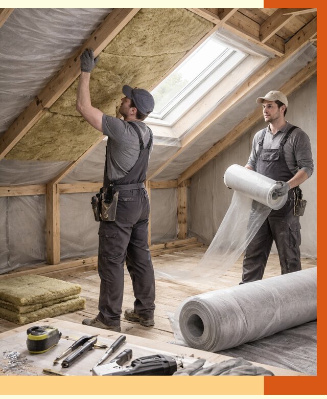 Утепление крыши изнутри мансарды в Новокуйбышевске от 4302 руб./м² | ТепломастерНвб