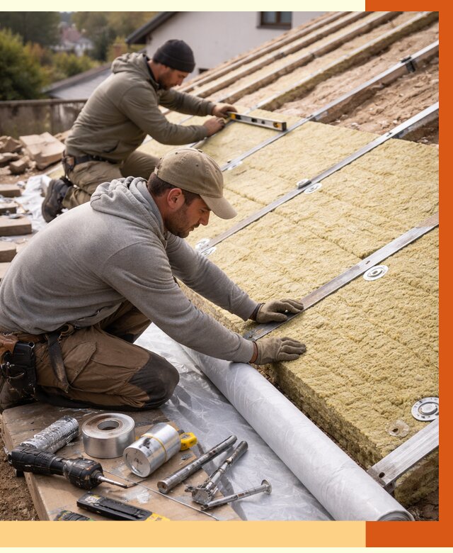 Утепление крыши снаружи в Новокуйбышевске под ключ от 1229 руб./м2 | ТепломастерНвб