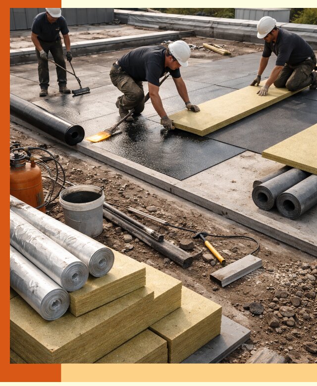 Утепление плоской крыши в Новокуйбышевске — надежная теплоизоляция и герметизация