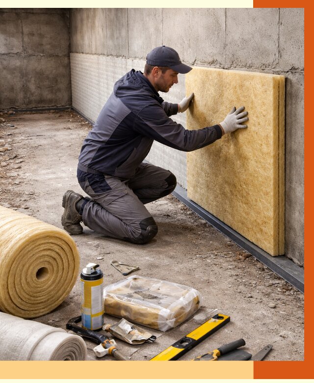 Утепление фундамента изнутри в Новокуйбышевске от 4302 руб./м2 — работы под ключ | ТепломастерНвб