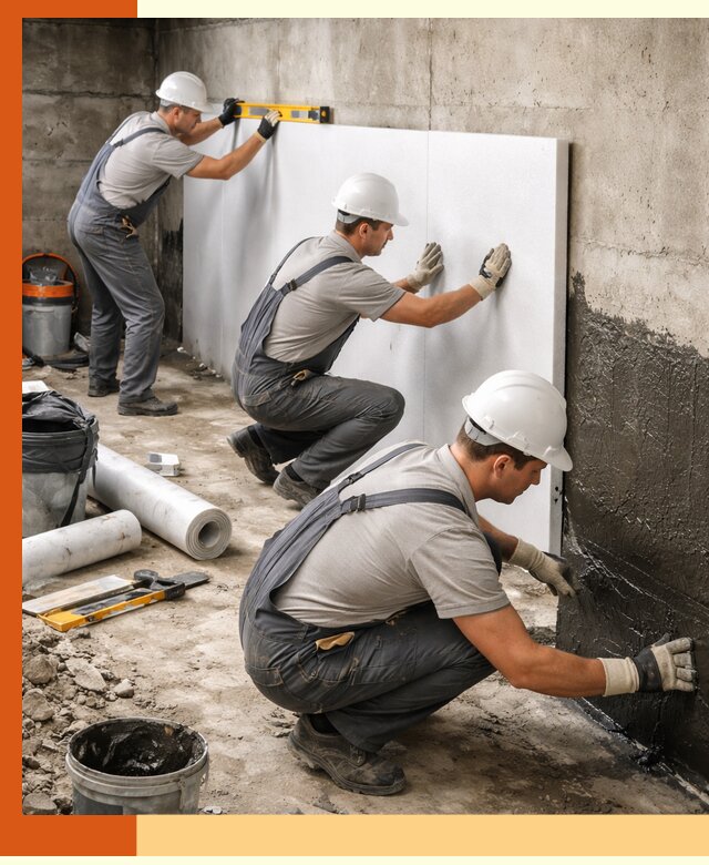 Утепление фундамента изнутри профессионально в Новокуйбышевске