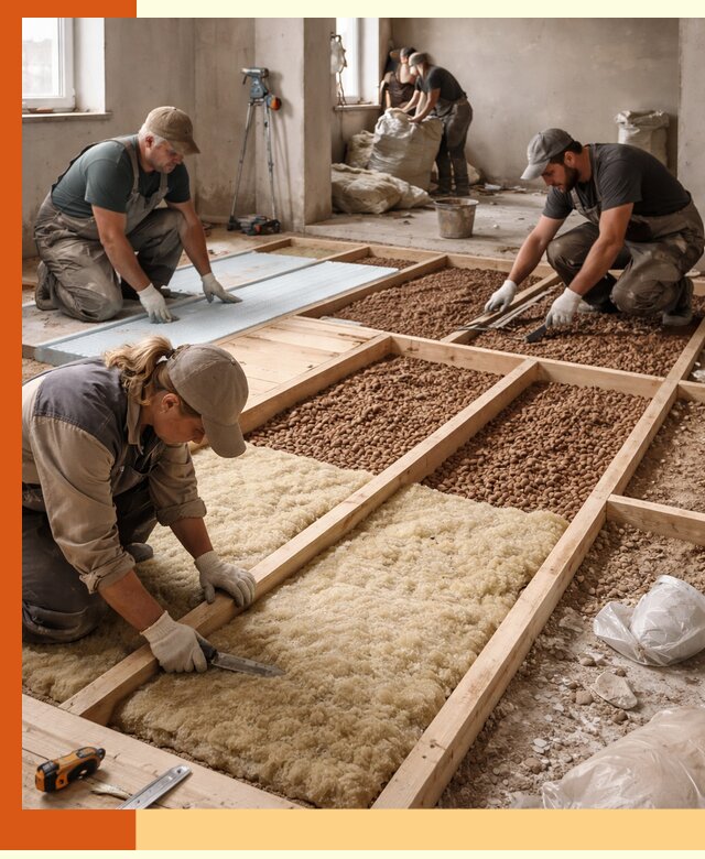 Утепление перекрытий жилых и промышленных зданий в Новокуйбышевске