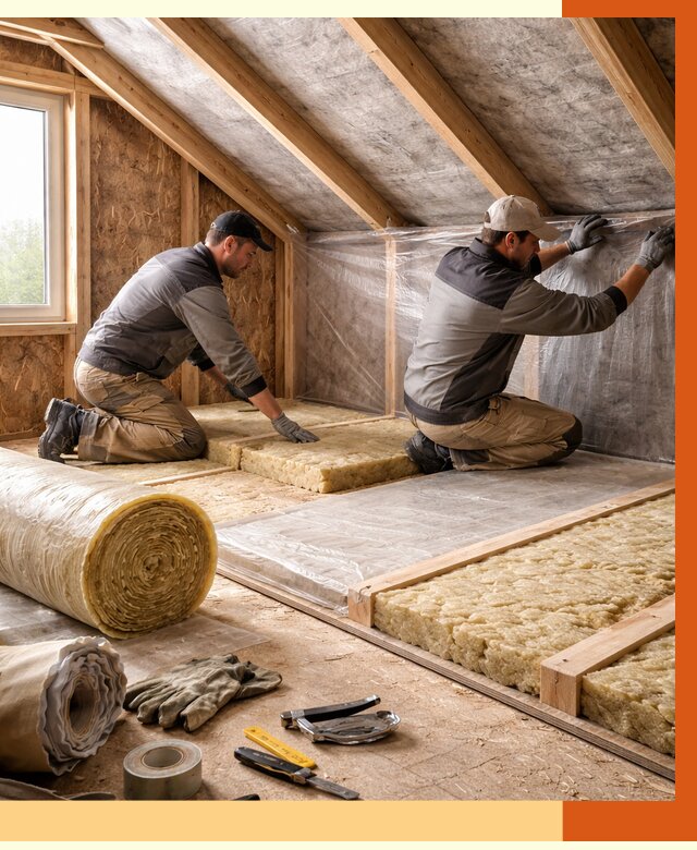 Утепление чердака в Новокуйбышевске от 7682 руб/м² — теплоизоляция и комплексное утепление под ключ | ТепломастерНвб