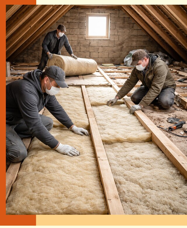 Утепление чердака в Новокуйбышевске — профессиональная теплоизоляция кровли