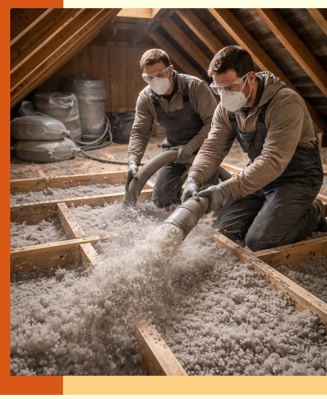 Утепление чердака эковатой в Новокуйбышевске — быстро и надёжно