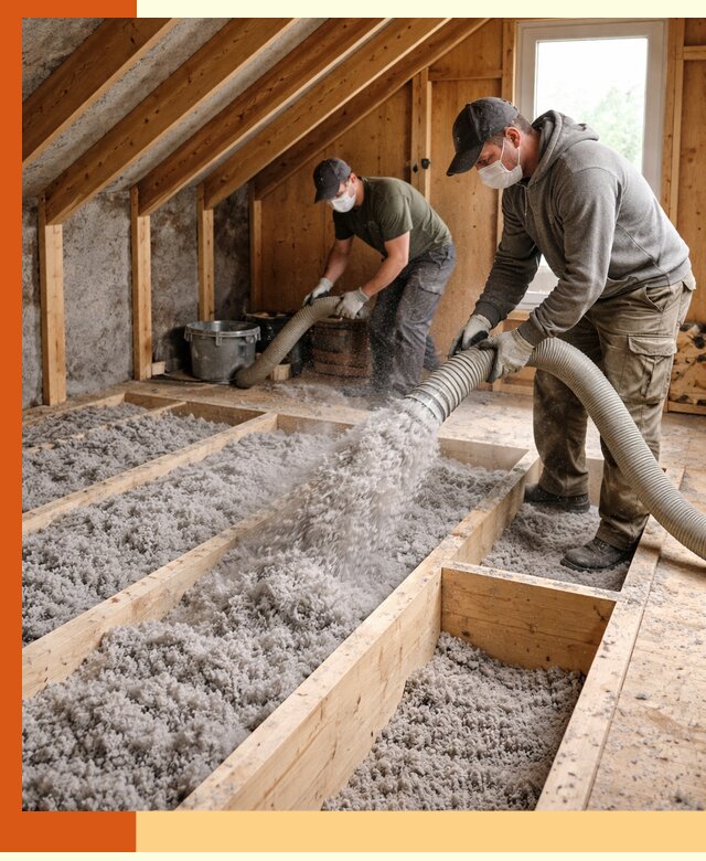 Утепление мансарды эковатой в Новокуйбышевске с гарантией качества