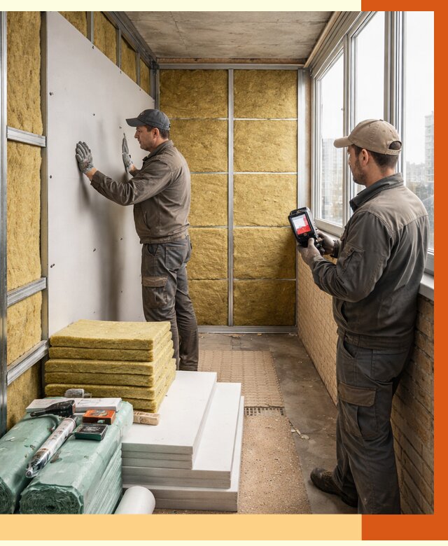 Утепление балкона в Новокуйбышевске от 4609 руб. под ключ | ТепломастерНвб