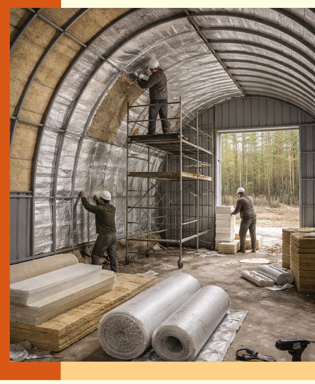 Утепление арочного ангара под ключ в Новокуйбышевске