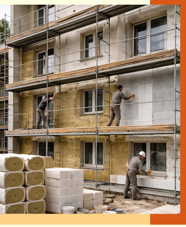 Утепление гостиницы в Новокуйбышевске от 7374 руб./м2 — комплексно, ППУ, под ключ | ТепломастерНвб