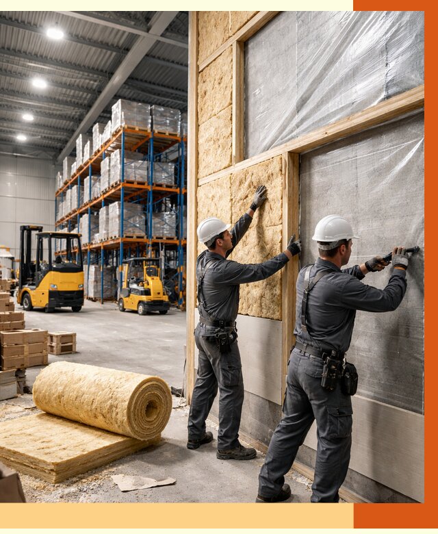 Утепление склада с техникой в Новокуйбышевске от 4302 руб./м2 — комплексно под ключ | ТепломастерНвб