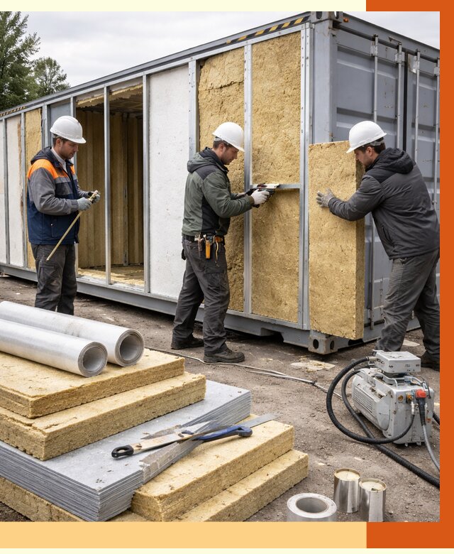 Утепление морского контейнера в Новокуйбышевске от 3841 руб. под ключ | ТепломастерНвб