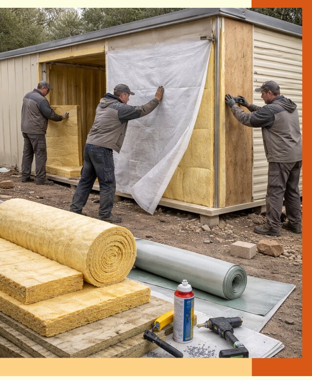Утепление строительной бытовки в Новокуйбышевске от 12803 руб. под ключ | ТепломастерНвб