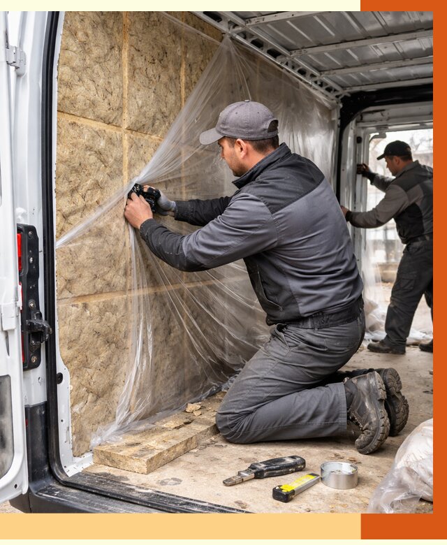 Утепление фургона в Новокуйбышевске от 16899 руб/м2 — утепление фургона ППУ и кузова | ТепломастерНвб