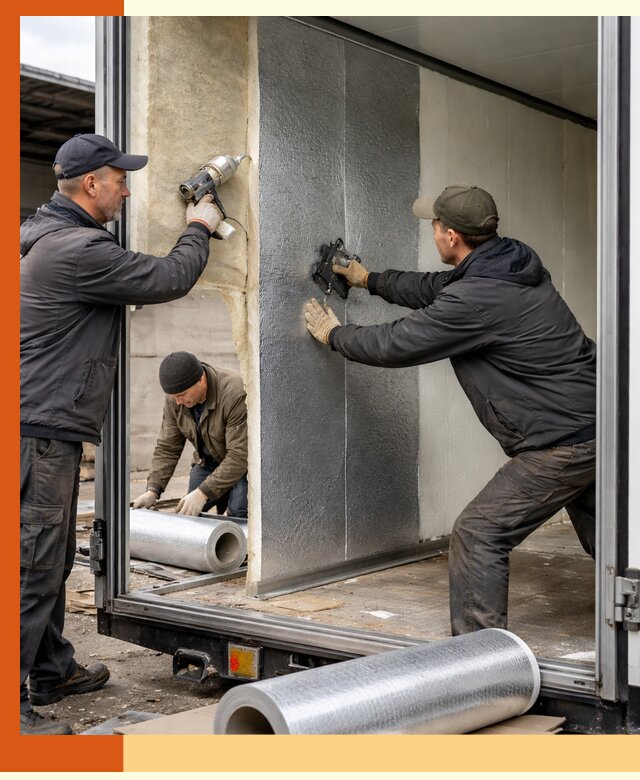 Утепление холодильного кузова в Новокуйбышевске — монтаж и теплоизоляция