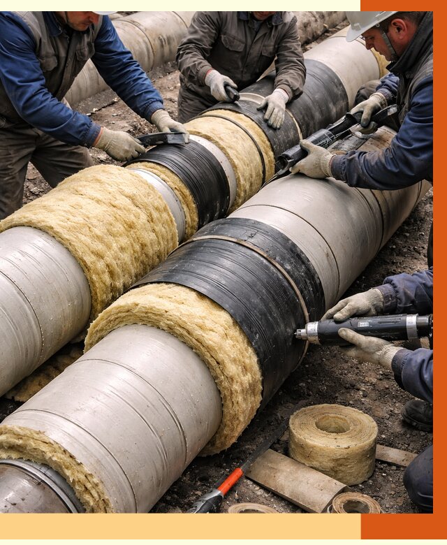 Утепление трубопровода в Новокуйбышевске под ключ от 1895 руб. — надежно и выгодно | ТепломастерНвб