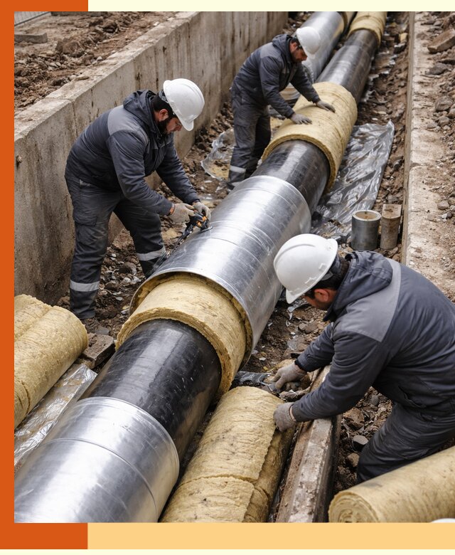 Утепление теплотрассы в Новокуйбышевске: утеплительные работы и материалы