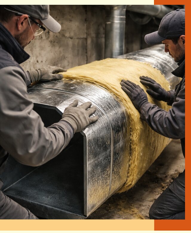 Утепление воздуховодов в Новокуйбышевске от 4302 руб. — теплоизоляция вентиляции | ТепломастерНвб